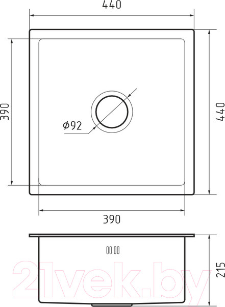Изображение товара Мойка кухонная GranFest GF-4444 (стальной)