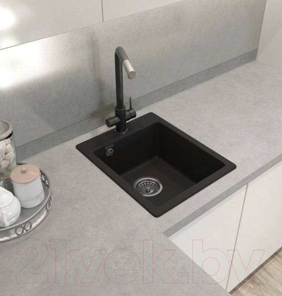 Изображение товара Мойка кухонная GranFest Quarz GF-UR-240 (черный)
