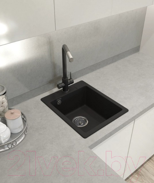 Изображение товара Мойка кухонная GranFest Quarz GF-UR-245 (черный)
