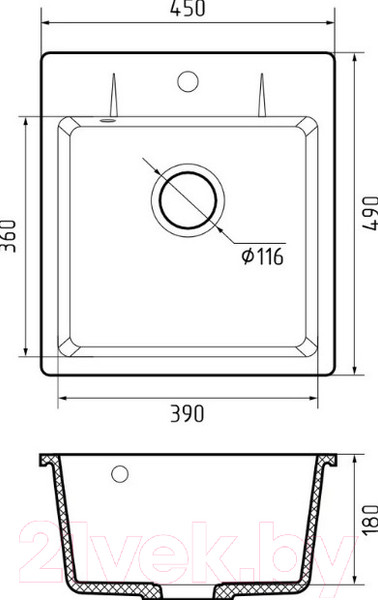 Изображение товара Мойка кухонная GranFest Quarz GF-UR-245 (серый)