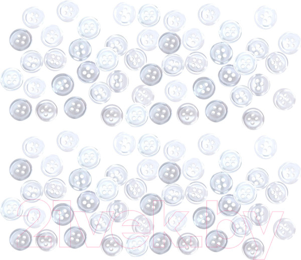 Изображение товара Набор пуговиц Sentex ST1-9/4 (100шт, белый перламутр)