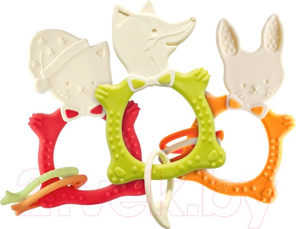 Изображение товара Набор прорезывателей для зубов ROXY-KIDS Bunny / RFM-001 (горчичный/зеленый/коралловый)