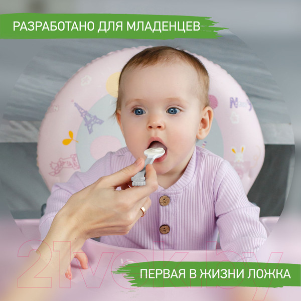 Изображение товара Набор столовых ложек для кормления Roxy-Kids Bunny Cook / RFD-020-GR (серый)