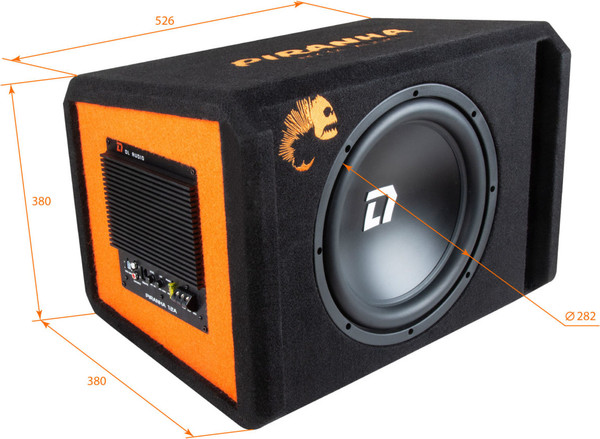 Изображение товара Корпусной активный сабвуфер DL Audio Piranha 12A V2 (оранжевый)