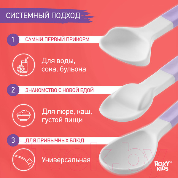 Изображение товара Набор столовых ложек для кормления Roxy-Kids Bunny Cook / RFD-020-SP (фиалка)