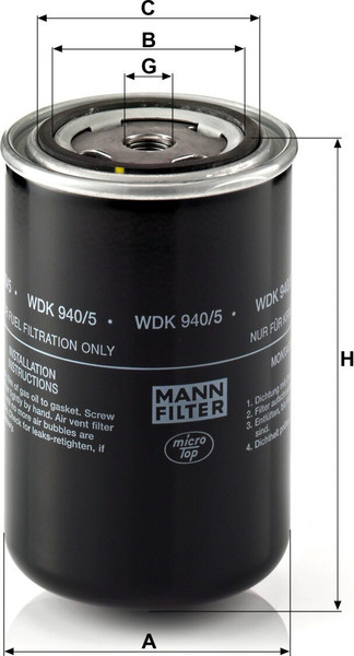 Изображение товара Топливный фильтр Mann-Filter WDK940/5