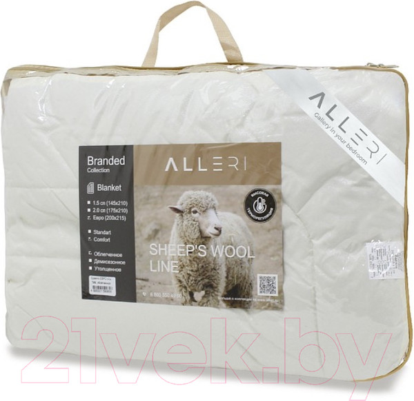 Изображение товара Одеяло Alleri Тик Облегченное 175x210 (овечья шерсть)