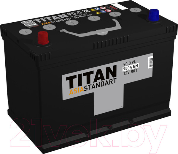 Изображение товара Автомобильный аккумулятор TITAN Asia Standart D31 750A L+ B01 (90 А/ч)