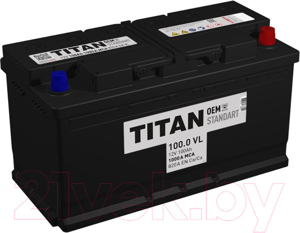 Изображение товара Автомобильный аккумулятор TITAN Standart L5 820A R+ (100 А/ч)