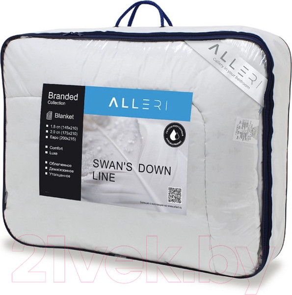 Изображение товара Одеяло Alleri Тик Демисезонное 145х210 (лебяжий пух)