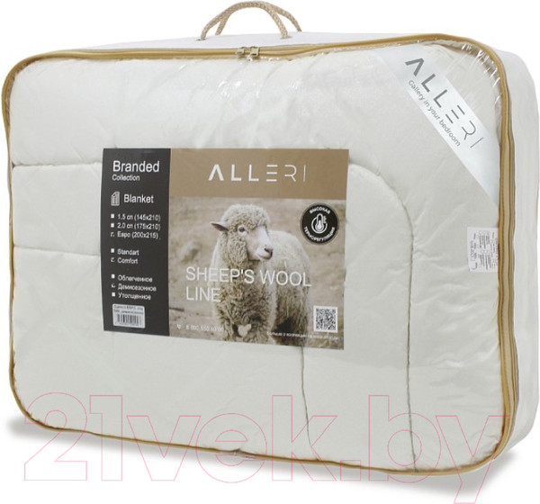Изображение товара Одеяло Alleri Тик Демисезонное 145х210 (овечья шерсть)