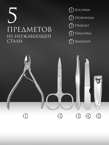 Изображение товара Набор для маникюра Queen Fair 4103606 (черный)