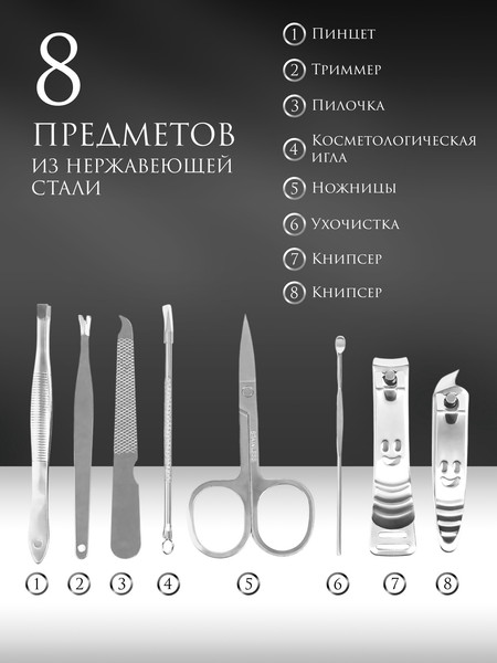 Изображение товара Набор для маникюра Queen Fair Style / 7183821 (черный)
