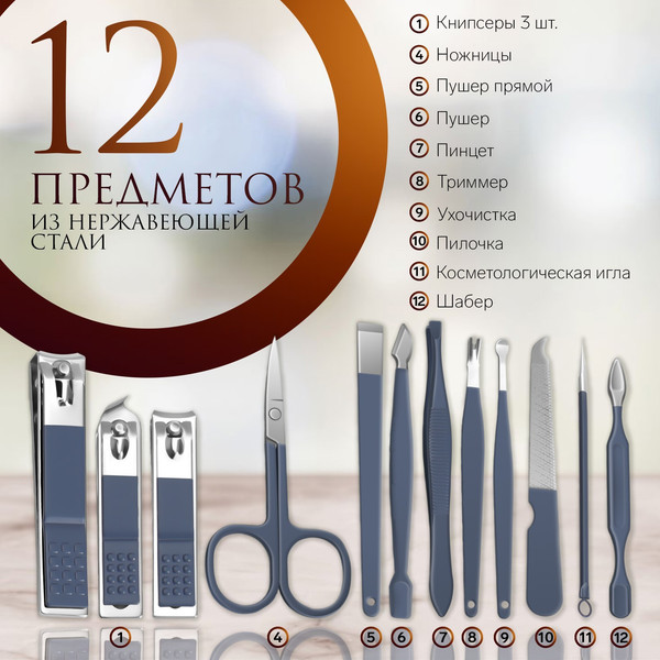 Изображение товара Набор для маникюра Queen Fair 7670578 (синий)