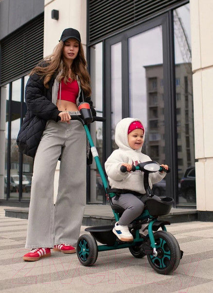 Изображение товара Трехколесный велосипед с ручкой Amarobaby Legend / AB23-36LG/00 (зеленый)