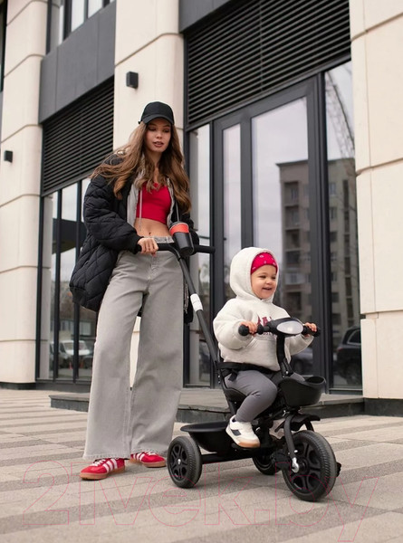 Изображение товара Трехколесный велосипед с ручкой Amarobaby Legend / AB22-36LG/09 (черный)