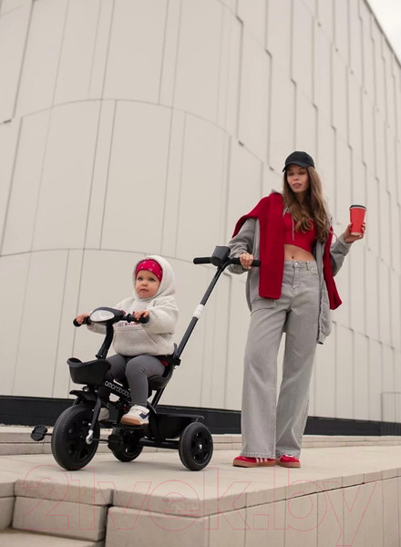 Изображение товара Трехколесный велосипед с ручкой Amarobaby Legend / AB22-36LG/09 (черный)