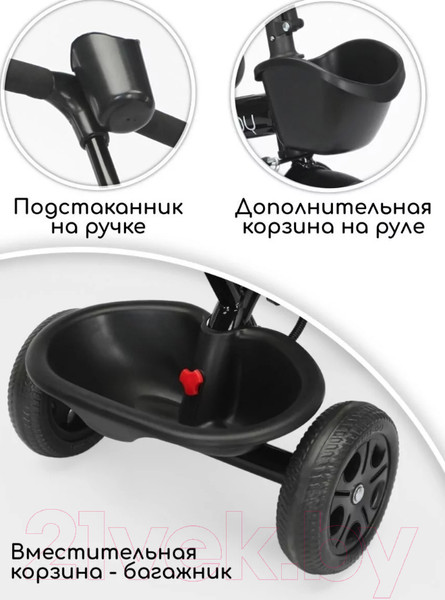 Изображение товара Трехколесный велосипед с ручкой Amarobaby Legend / AB22-36LG/09 (черный)