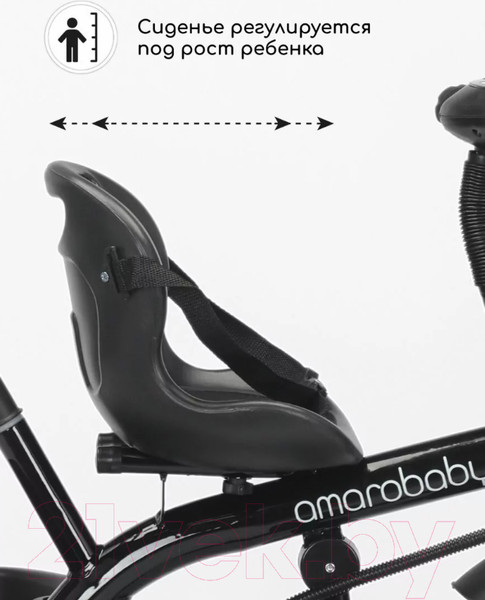 Изображение товара Трехколесный велосипед с ручкой Amarobaby Legend / AB22-36LG/09 (черный)