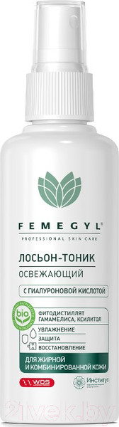 Изображение товара Лосьон для лица Femegyl Освежающий лосьон-тоник с гиалуроновой кислотой (100мл)