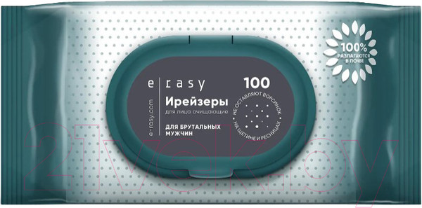 Изображение товара Влажные салфетки E-Rasy Очищающие для мужчин (100шт)