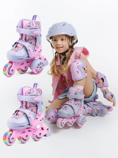 Изображение товара Роликовые коньки Amarobaby Glide / AB23-35TN/2206-33 (р.33-36, фиолетовый/розовый)