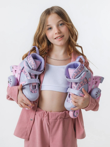 Изображение товара Роликовые коньки Amarobaby Glide / AB23-35TN/2206-33 (р.33-36, фиолетовый/розовый)