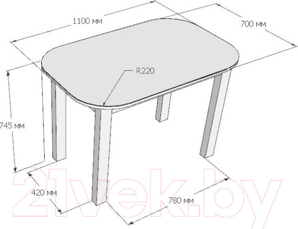 Изображение товара Обеденный стол Senira P-02.06-02/01-7808 (венге)