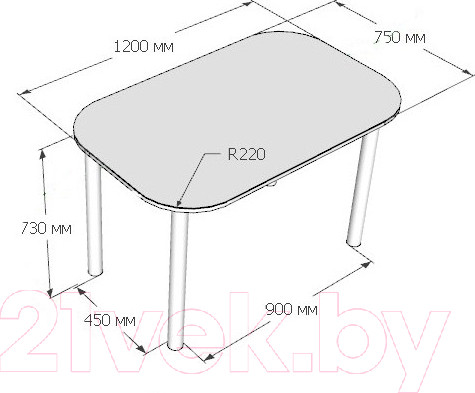 Изображение товара Обеденный стол Senira P-001/01-7817 (хром)