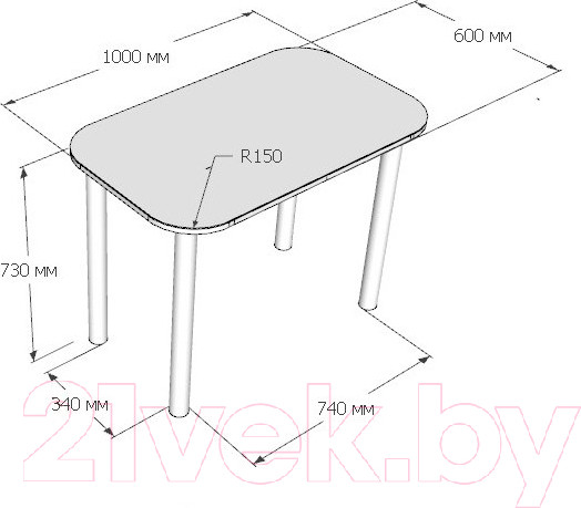 Изображение товара Обеденный стол Senira P-001-01/01-7225 (хром)