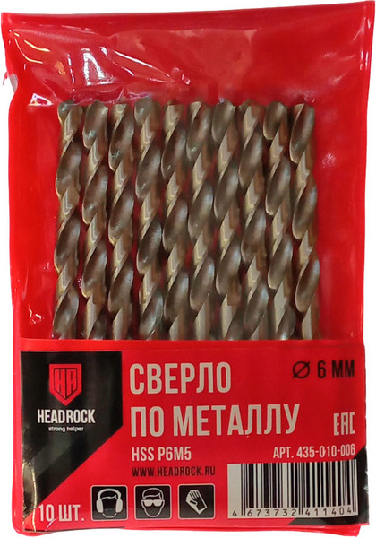 Изображение товара Сверло HeadRock HSS D6 / 435-010-006 (10шт)