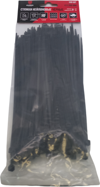 Изображение товара Стяжка для кабеля HeadRock 3х200 / 278-100-3200 (100шт, черный)