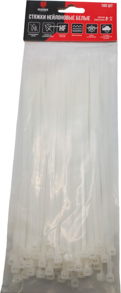 Изображение товара Стяжка для кабеля HeadRock 3х150 / 144-721-3150  (100шт, белый)