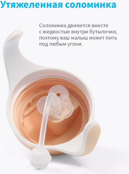 Изображение товара Поильник BabyOno С трубочкой / 1464/04 (бежевый)