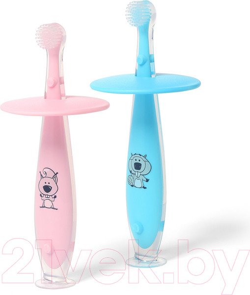Изображение товара Зубная щетка для новорожденных BabyOno С фиксатором / 551/03 (голубой)