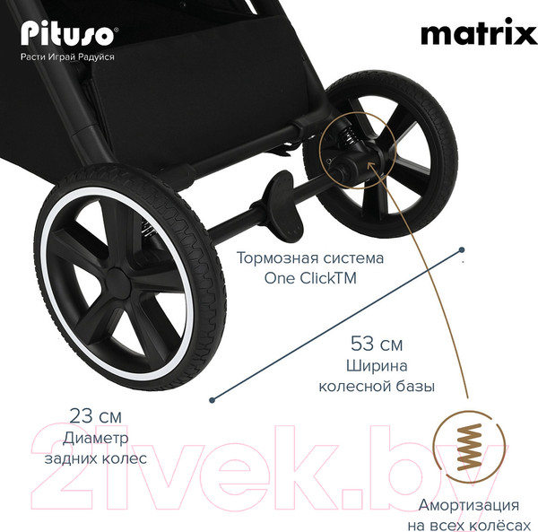 Изображение товара Детская прогулочная коляска Pituso Matrix / MRX 20 (черный)