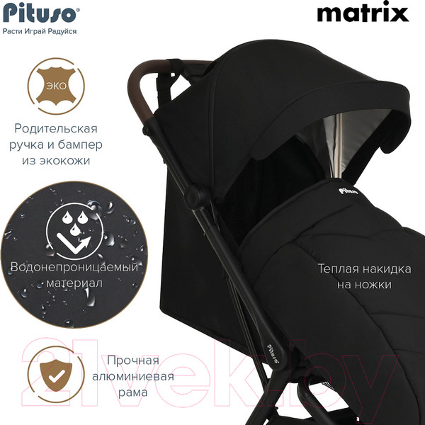 Изображение товара Детская прогулочная коляска Pituso Matrix / MRX 20 (черный)