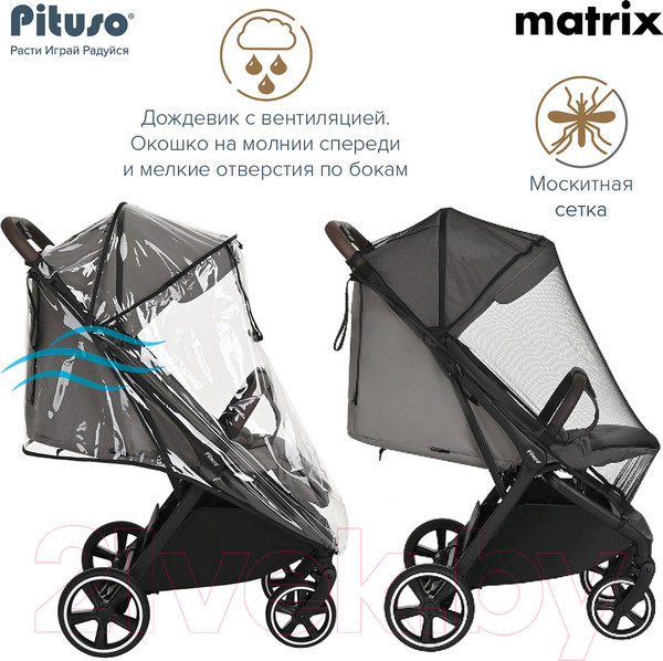 Изображение товара Детская прогулочная коляска Pituso Matrix / MRX 20 (черный)