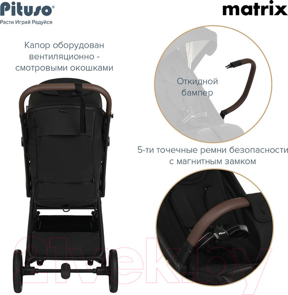 Изображение товара Детская прогулочная коляска Pituso Matrix / MRX 20 (черный)