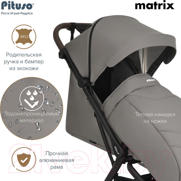 Изображение товара Детская прогулочная коляска Pituso Matrix / MRX 20 (графит)