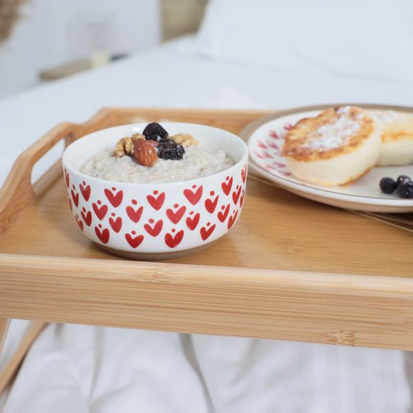 Изображение товара Салатник AksHome Love Print 11x6 (красный принт)