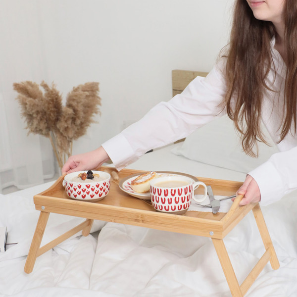 Изображение товара Салатник AksHome Love Print 11x6 (красный принт)