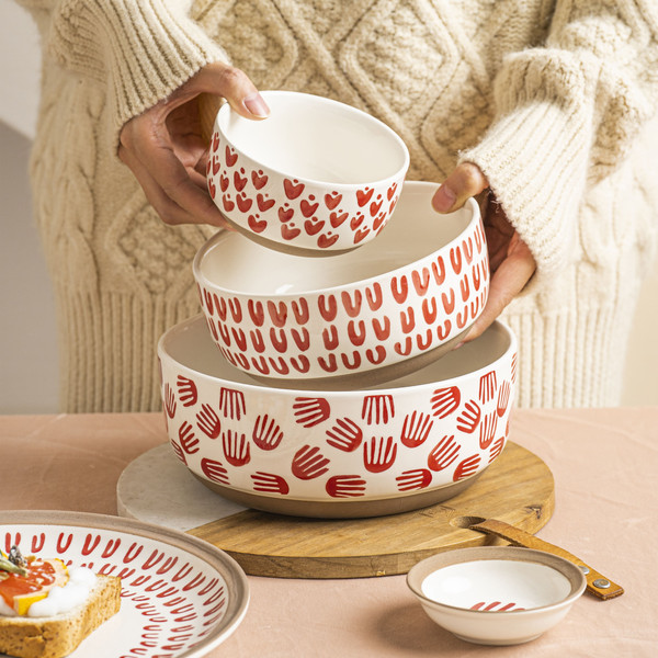 Изображение товара Салатник AksHome Love Print 11x6 (красный принт)