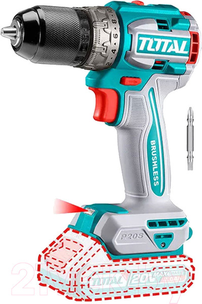 Изображение товара Аккумуляторная дрель-шуруповерт TOTAL TDLI206021