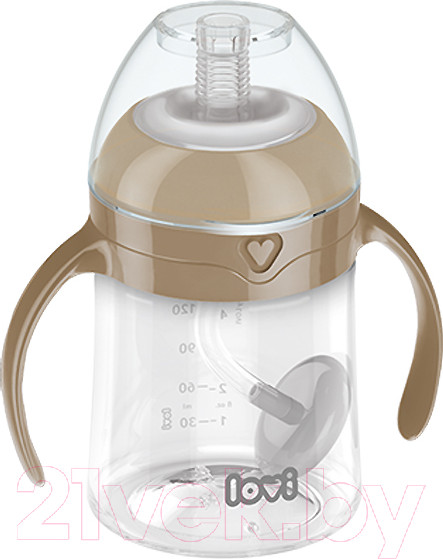 Изображение товара Поильник Lovi С утяжелителем трубочки / 35/363 (150мл, бежевый)