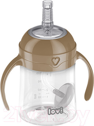 Изображение товара Поильник Lovi С утяжелителем трубочки / 35/363 (150мл, бежевый)