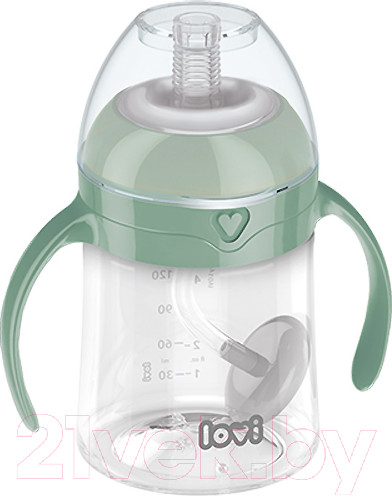 Изображение товара Поильник Lovi С утяжелителем трубочки / 35/364 (150мл, зеленый)