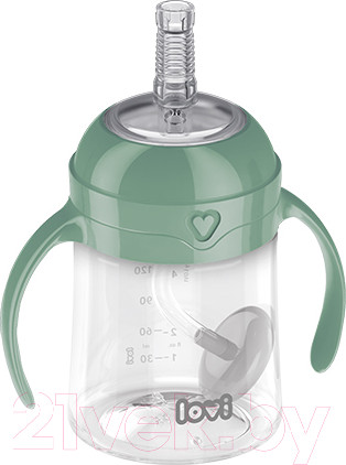 Изображение товара Поильник Lovi С утяжелителем трубочки / 35/364 (150мл, зеленый)