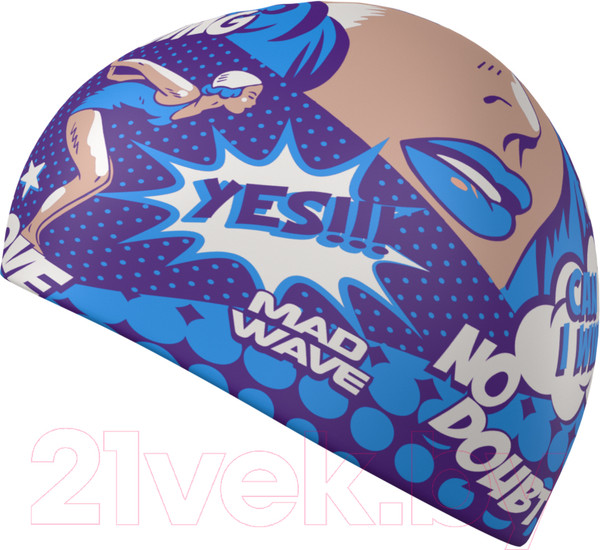 Изображение товара Шапочка для плавания Mad Wave Pop-art (синий)
