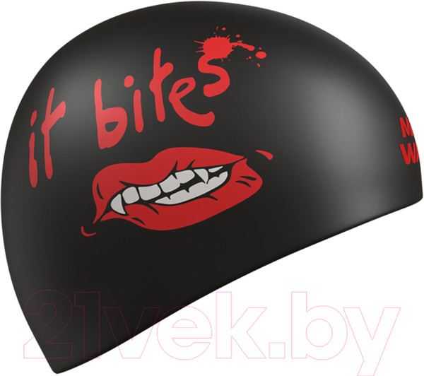 Изображение товара Шапочка для плавания Mad Wave Reverse It bites reversible (черный)